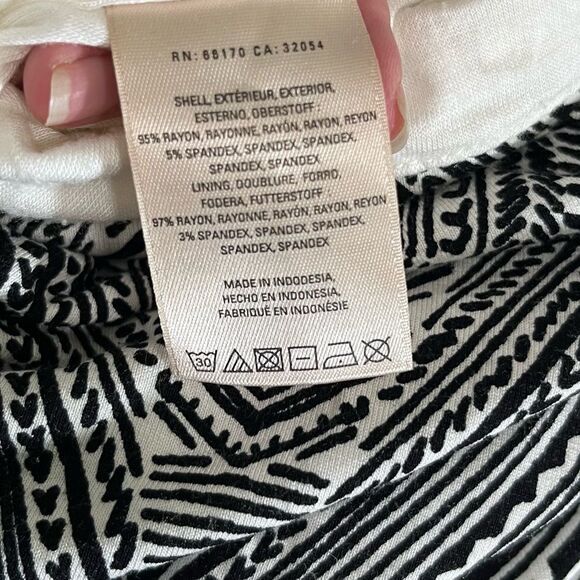 Anthropologie Maeve Bombora Black White Printed Faux Wrap Maxi Skirt L - Picture 7 of 8